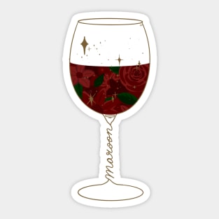 Maroon Wine Glass Sticker